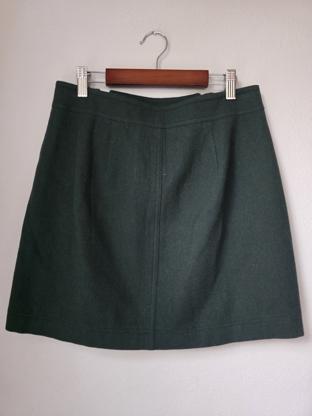 Madewell Dark Green A-Line Mini Skirt with Dual Front Zips - Picture 4 of 4